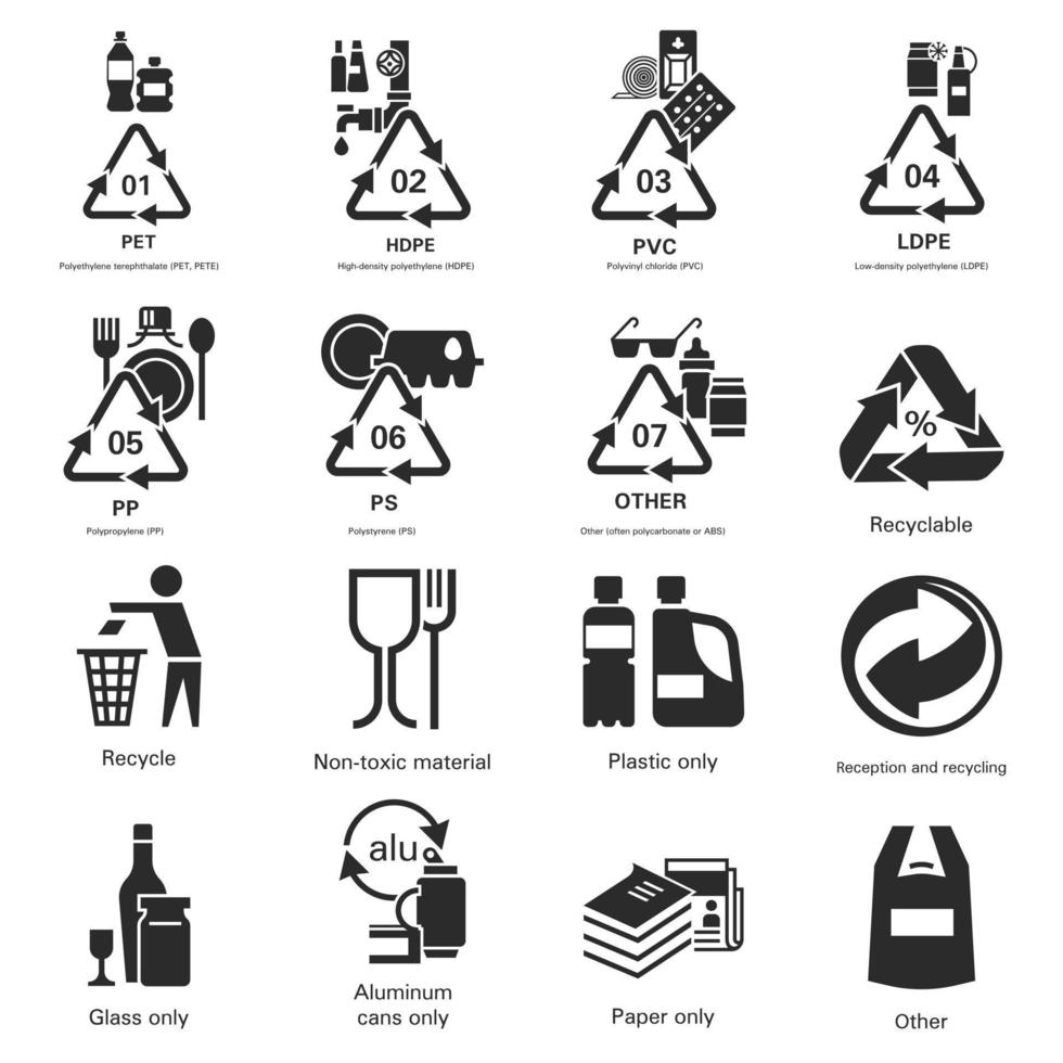 Recycles icon set, simple style vector