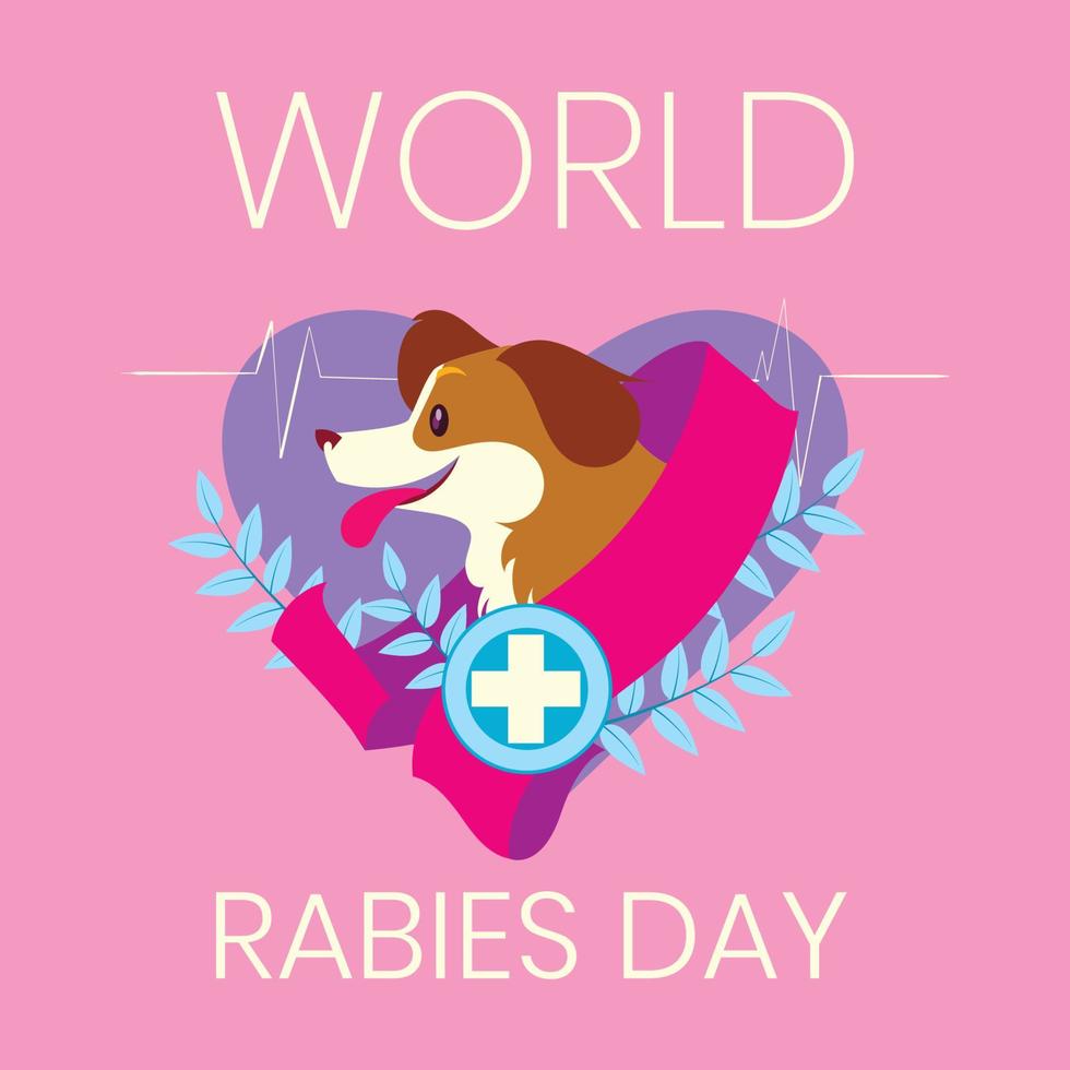 Healthy Dog in World Rabies Day vector