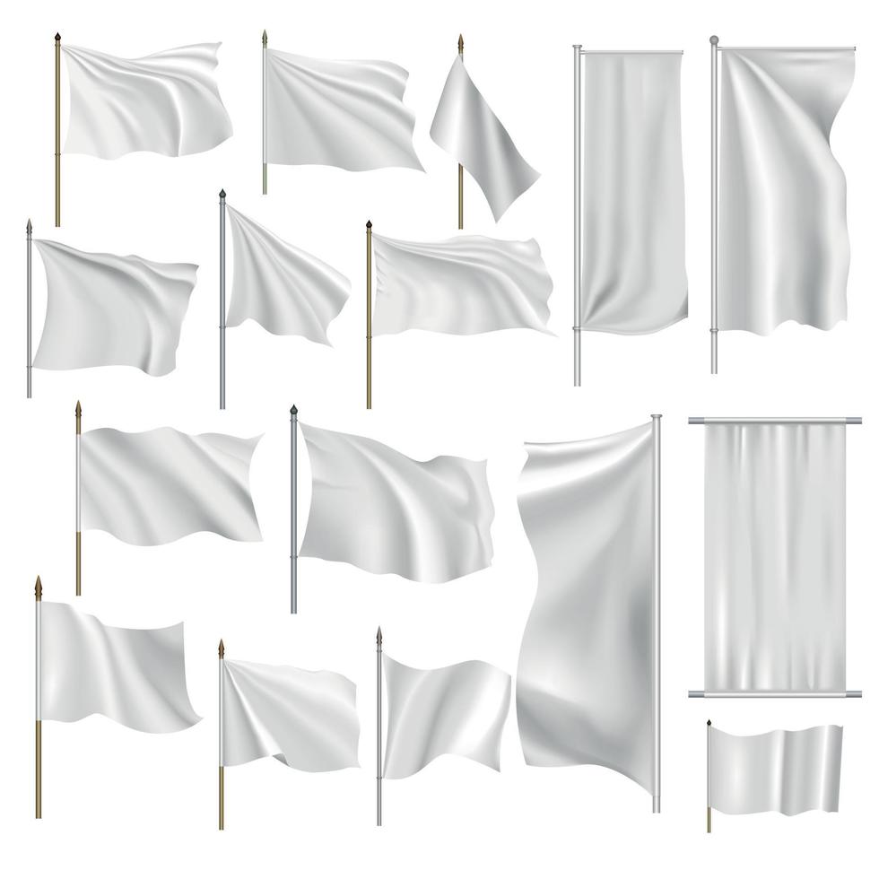 Flags and banners set vector