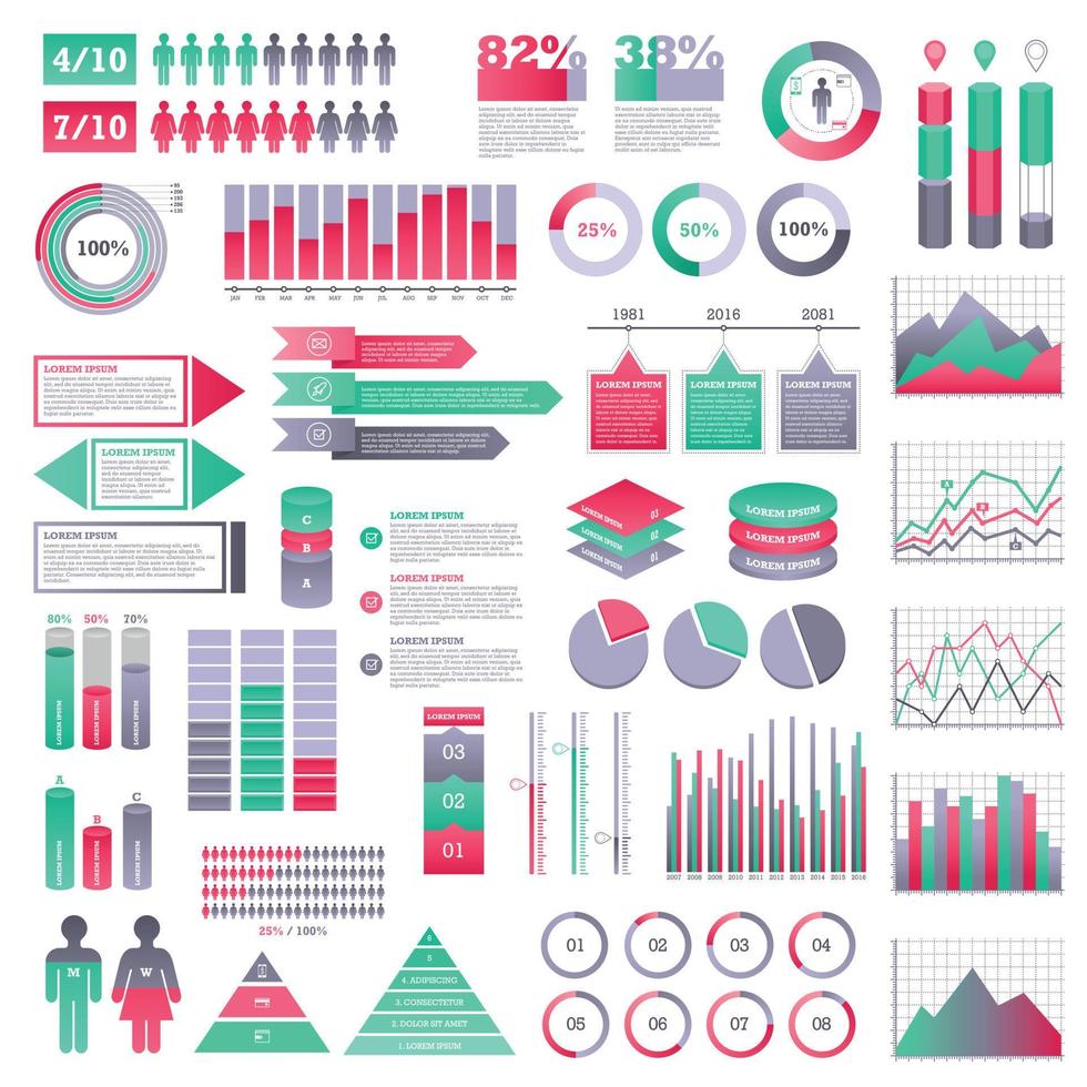 Infographics elements set vector