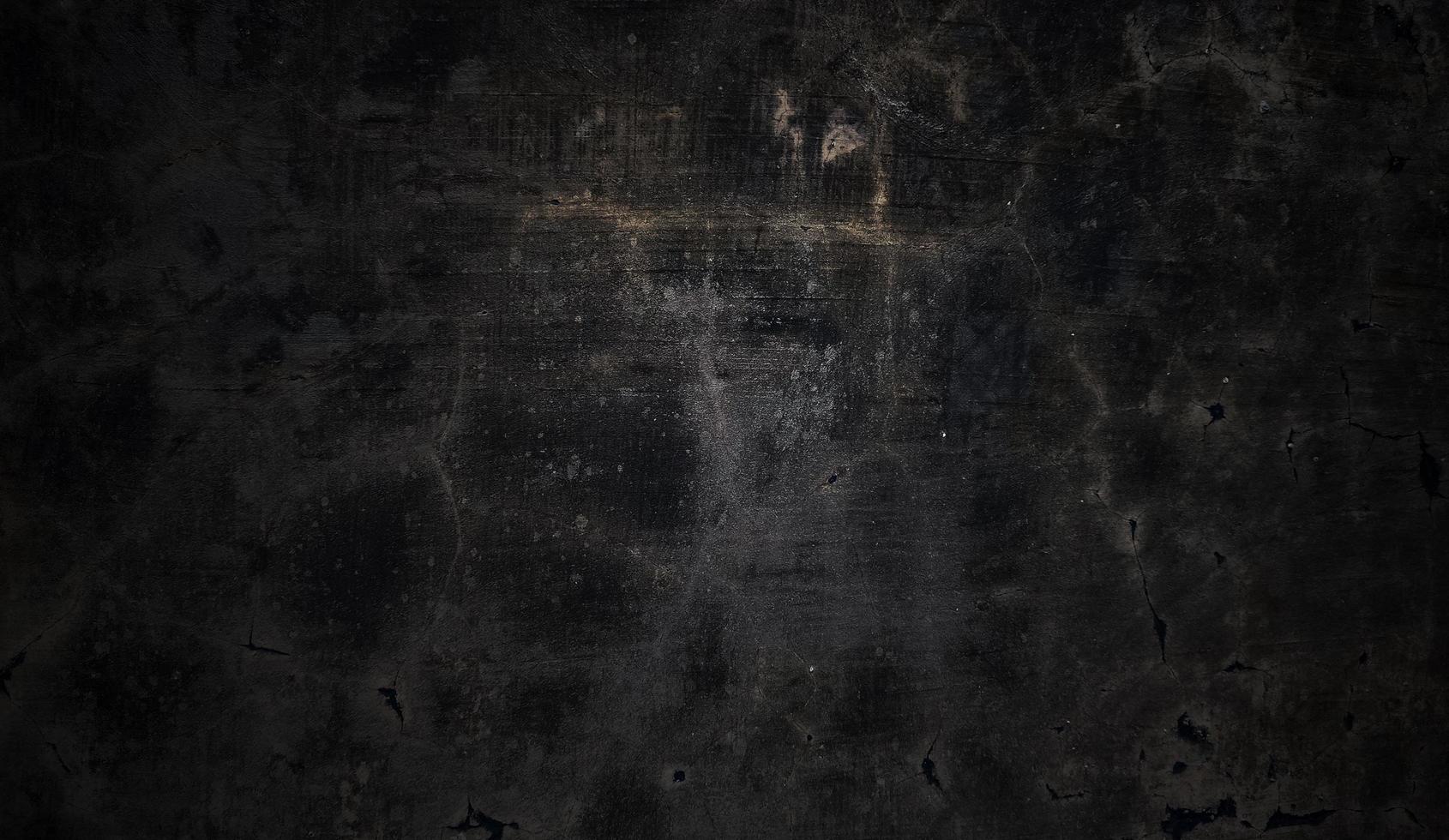 concepto de fondo de halloween de pared oscura y negra. hormigón negro polvoriento para el fondo. textura de cemento de terror foto