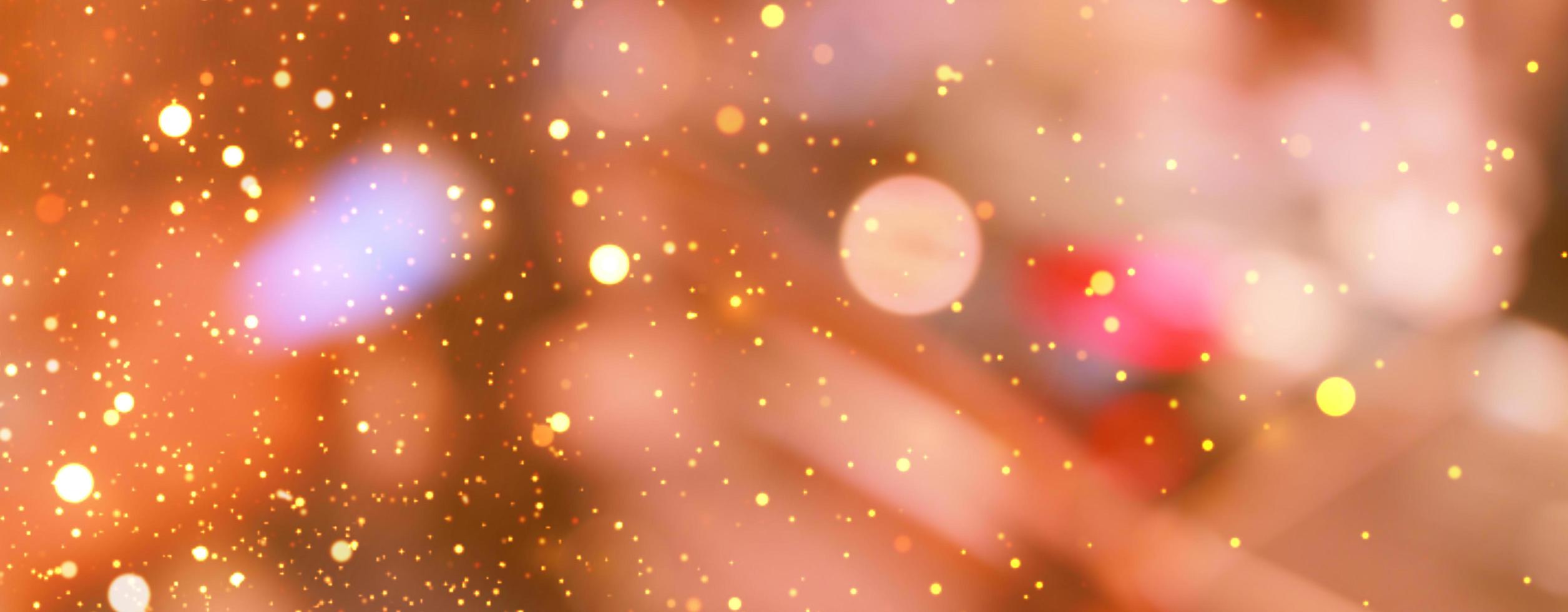 Abstract Christmas glitter lights background. Blured Christmas and New Year light. photo