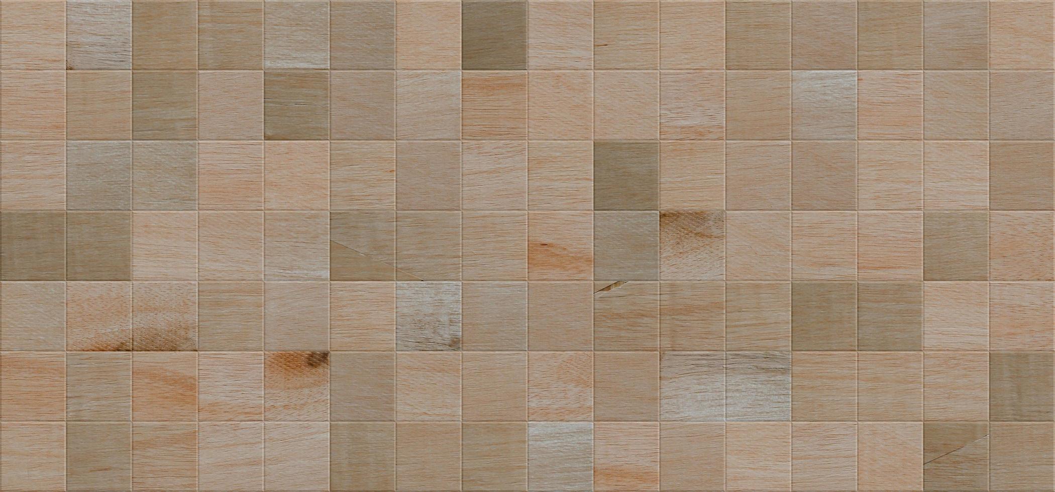 tablones de madera de mosaico para un fondo transparente, variedad de especies de madera en la pared. paneles de madera fondo para diseño y presentaciones. foto