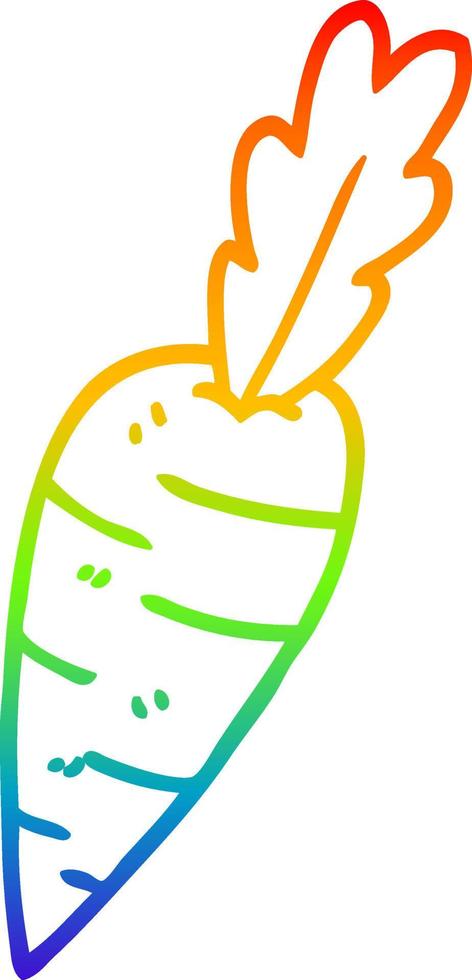 rainbow gradient line drawing cartoon organic carrot vector