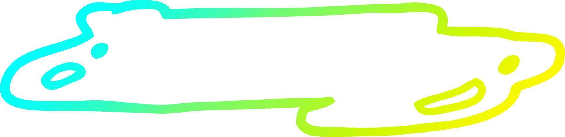 cold gradient line drawing cartoon water puddle vector