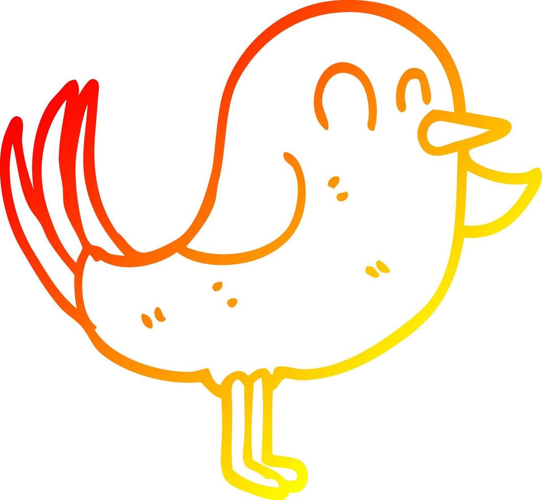 warm gradient line drawing cartoon bird pointing vector