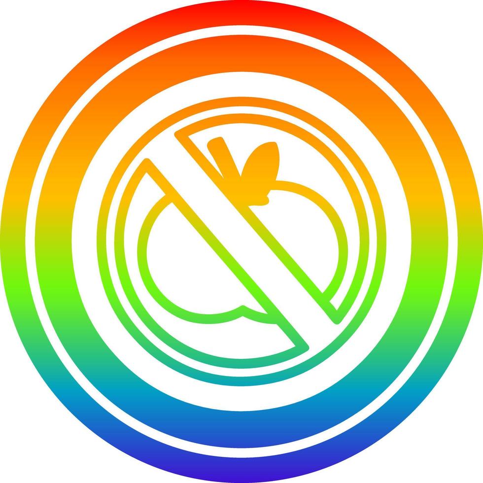 no healthy food circular in rainbow spectrum vector