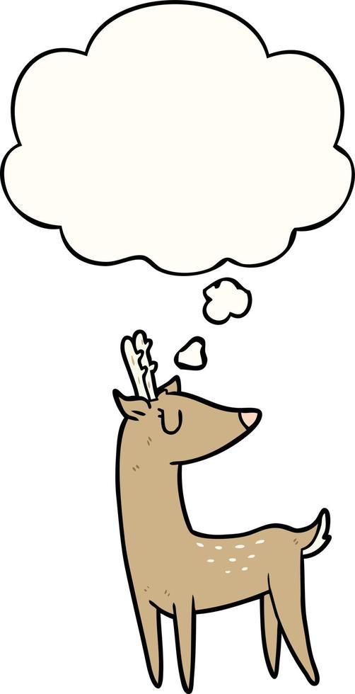 cartoon deer and thought bubble vector