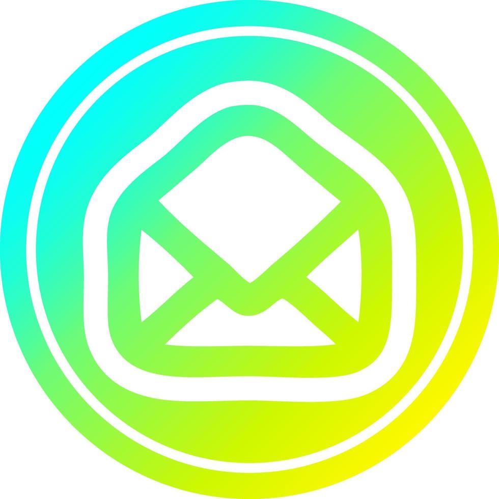 envelope letter circular in cold gradient spectrum vector