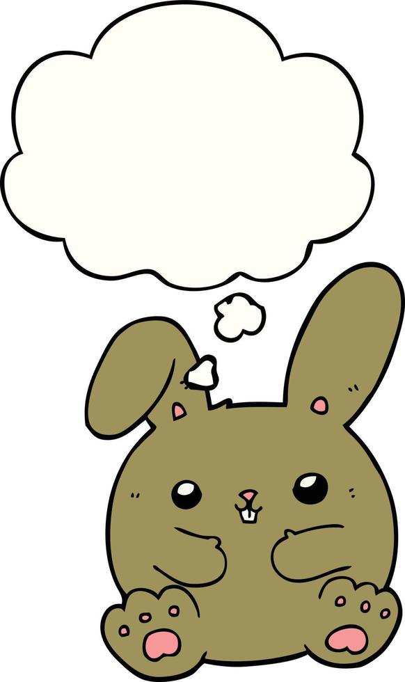 cartoon rabbit and thought bubble vector