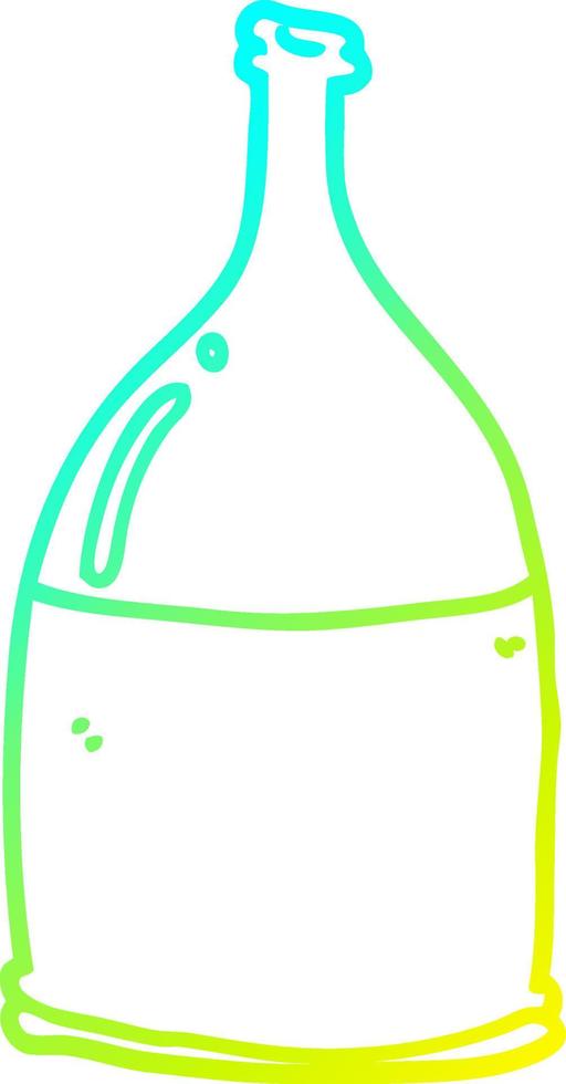 cold gradient line drawing cartoon bottle vector