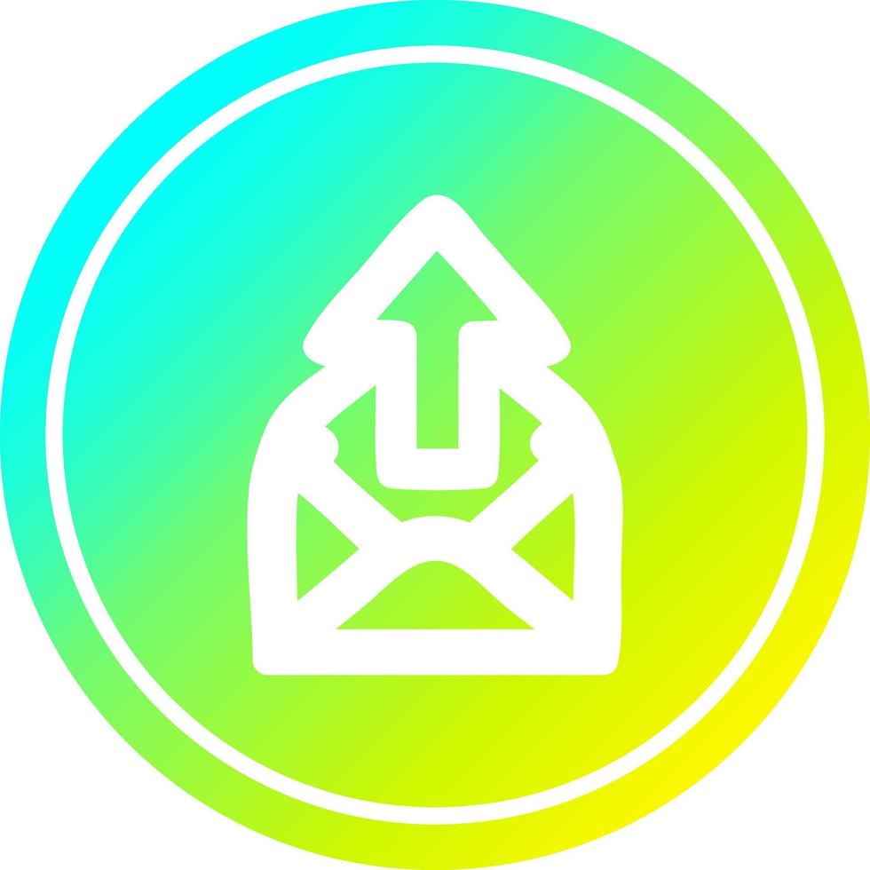 send email circular in cold gradient spectrum vector