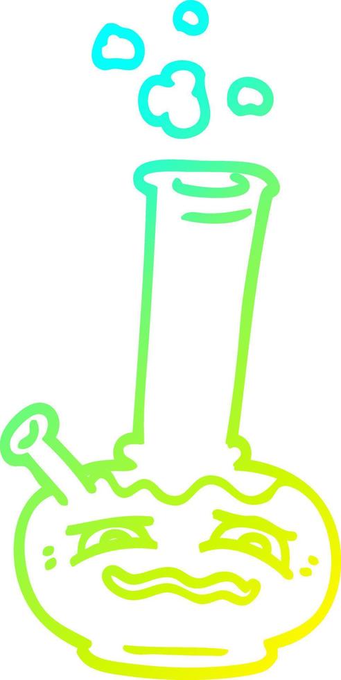 bong de dibujos animados de dibujo de línea de gradiente frío vector