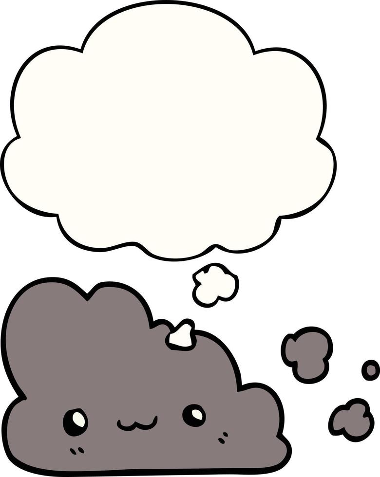 cute cartoon cloud and thought bubble vector