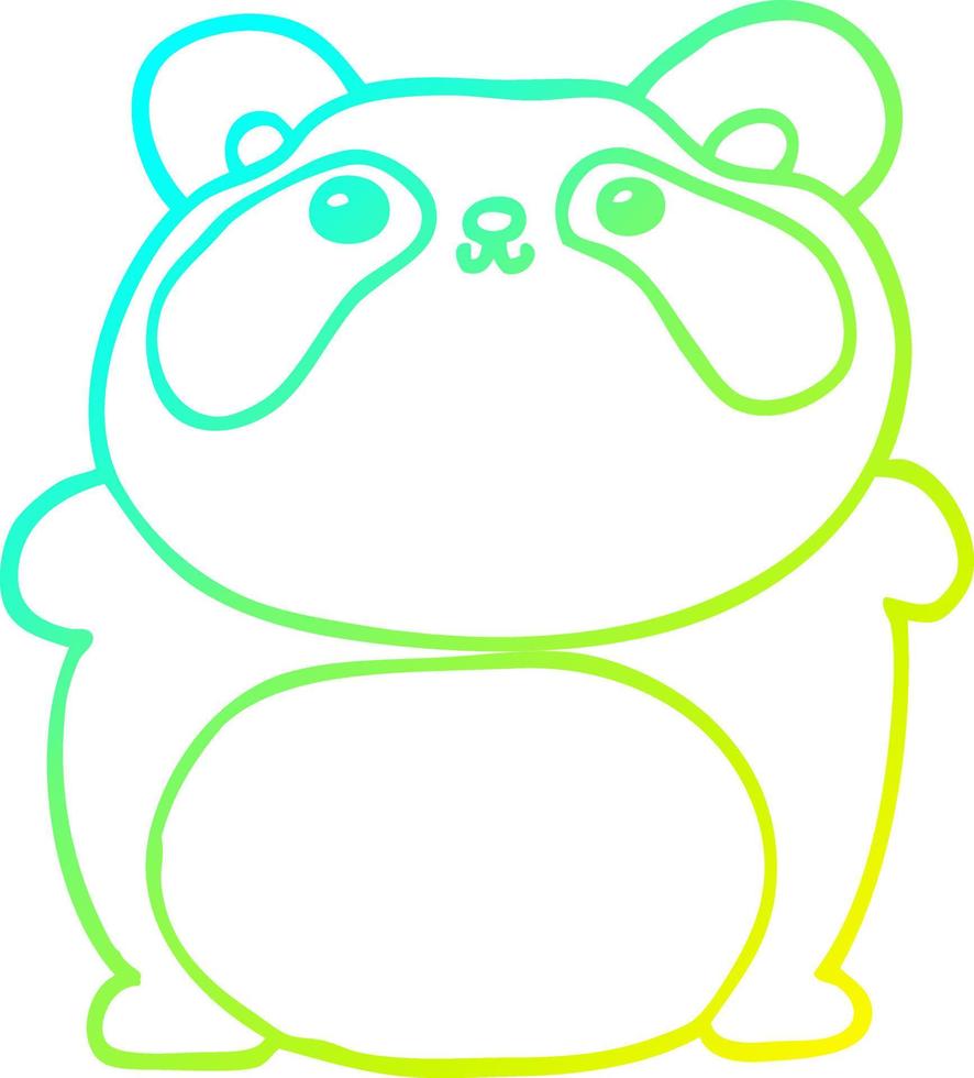 cold gradient line drawing cartoon panda vector