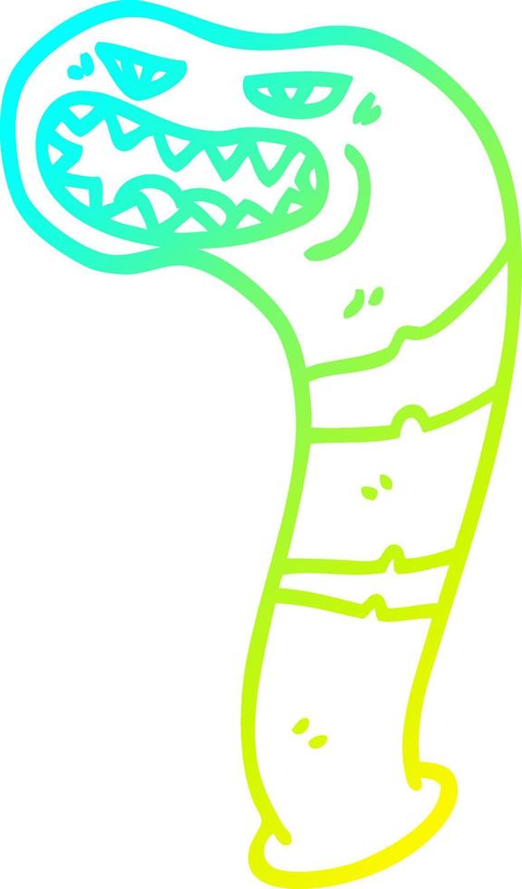 cold gradient line drawing cartoon monster leech vector