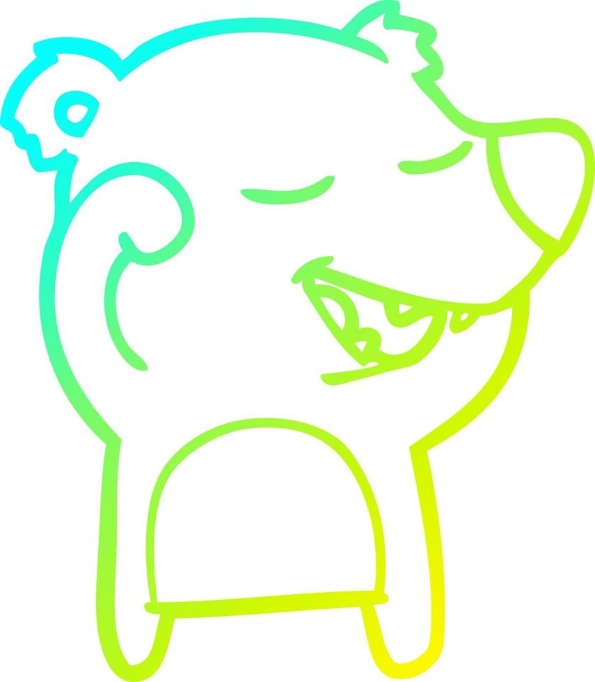 cold gradient line drawing cartoon bear vector
