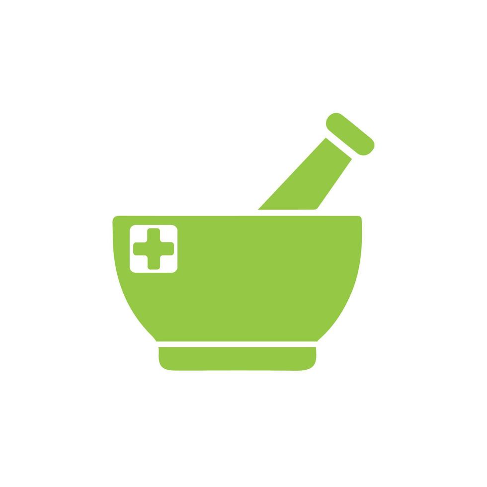 Pharmacy icon , Herbal pharmacy symbol ,  Pestle and Mortar vector illustration design template