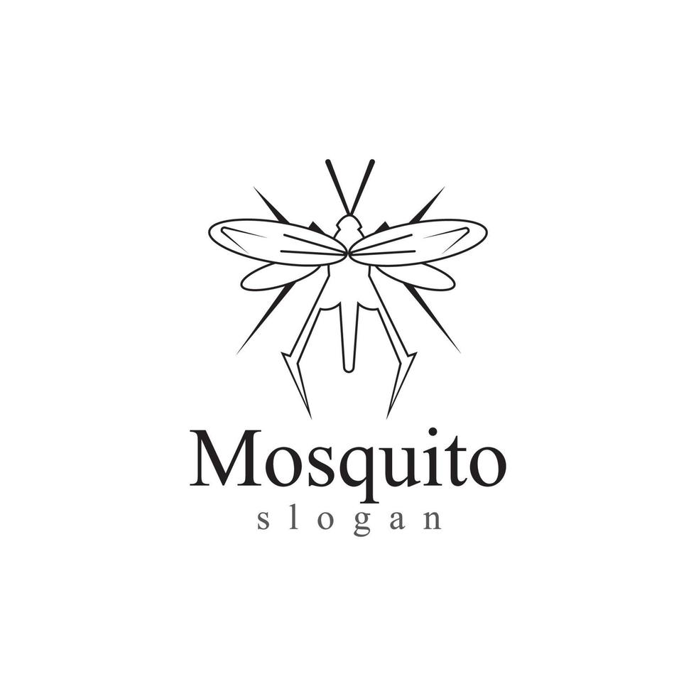 mosquito insecto animal logo vector ilustración plantilla