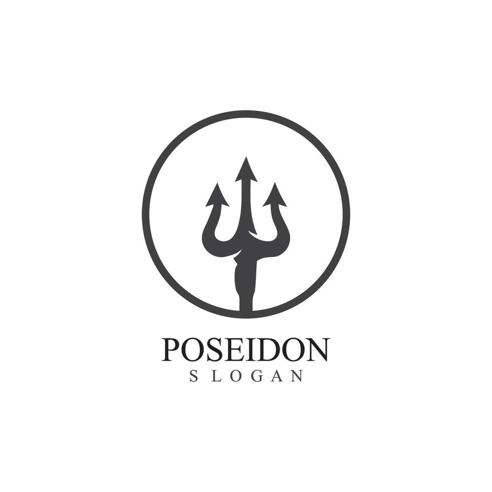 Trident design vector and poseidon icon illustration template