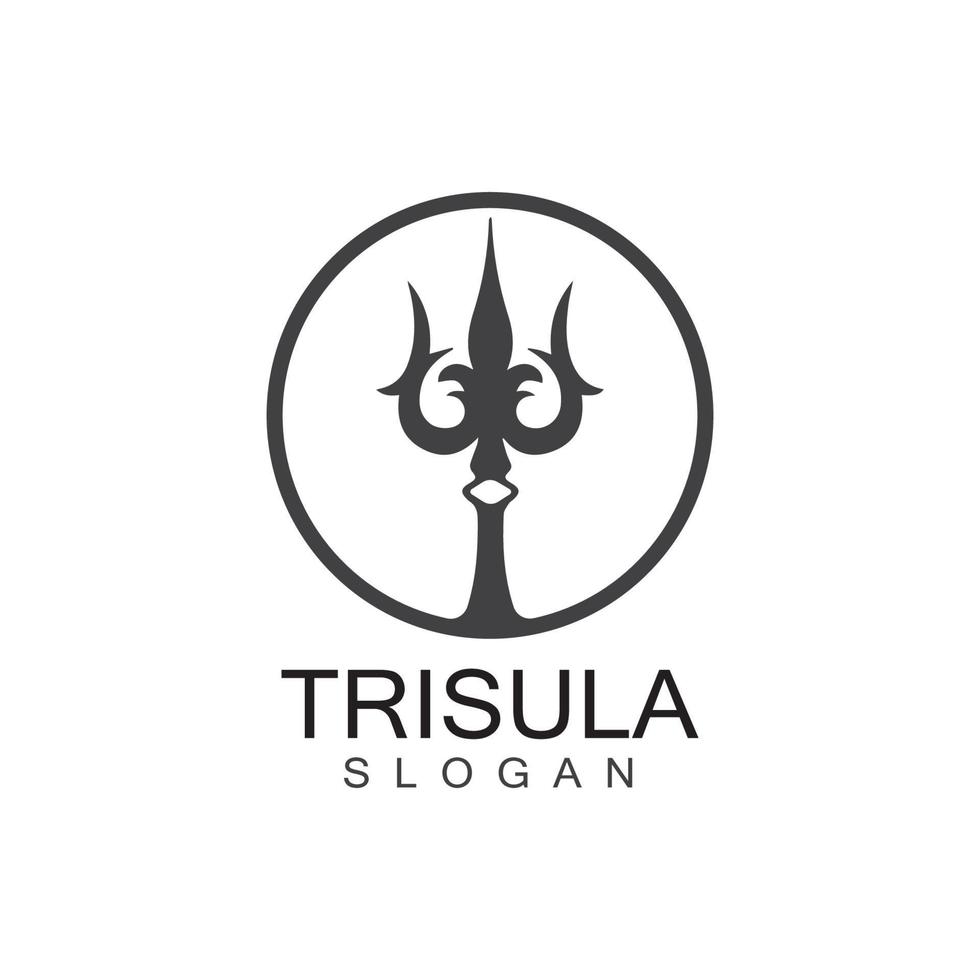 Trident design vector and poseidon icon illustration template