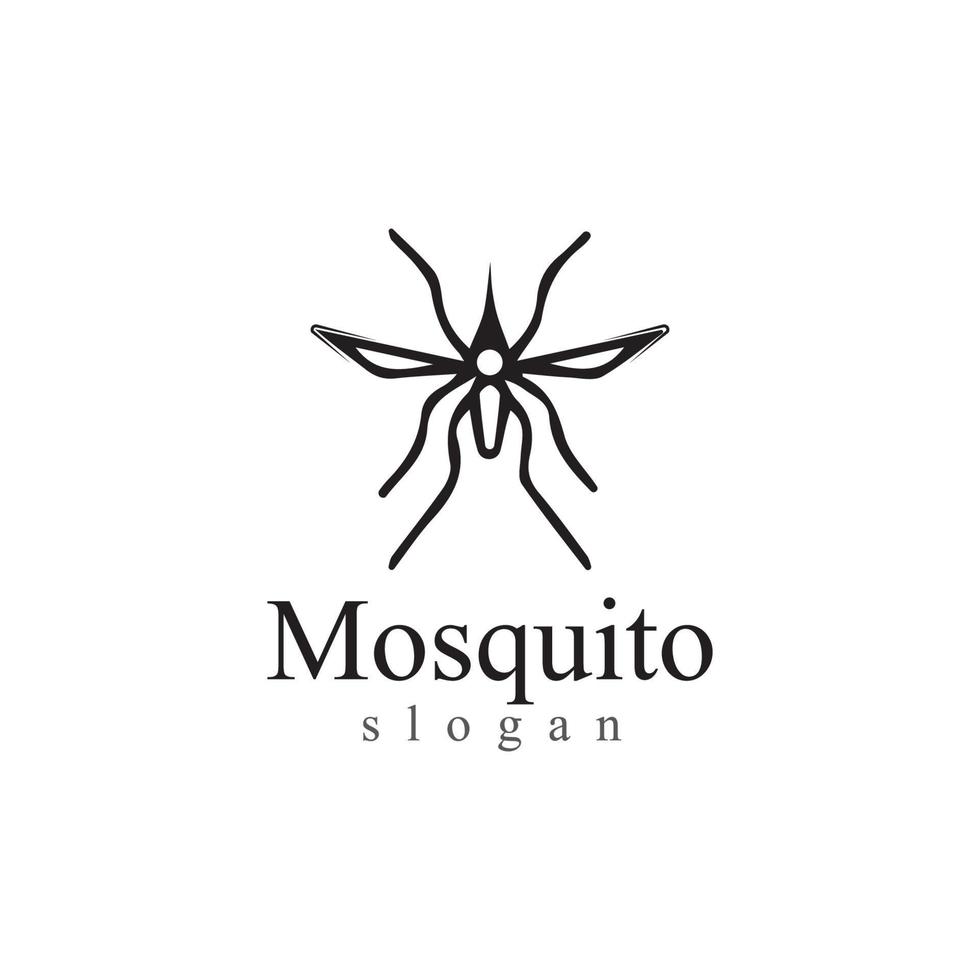 mosquito insecto animal logo vector ilustración plantilla