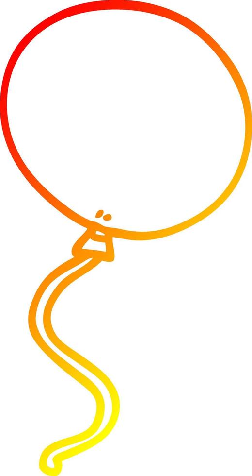 warm gradient line drawing cartoon balloon vector