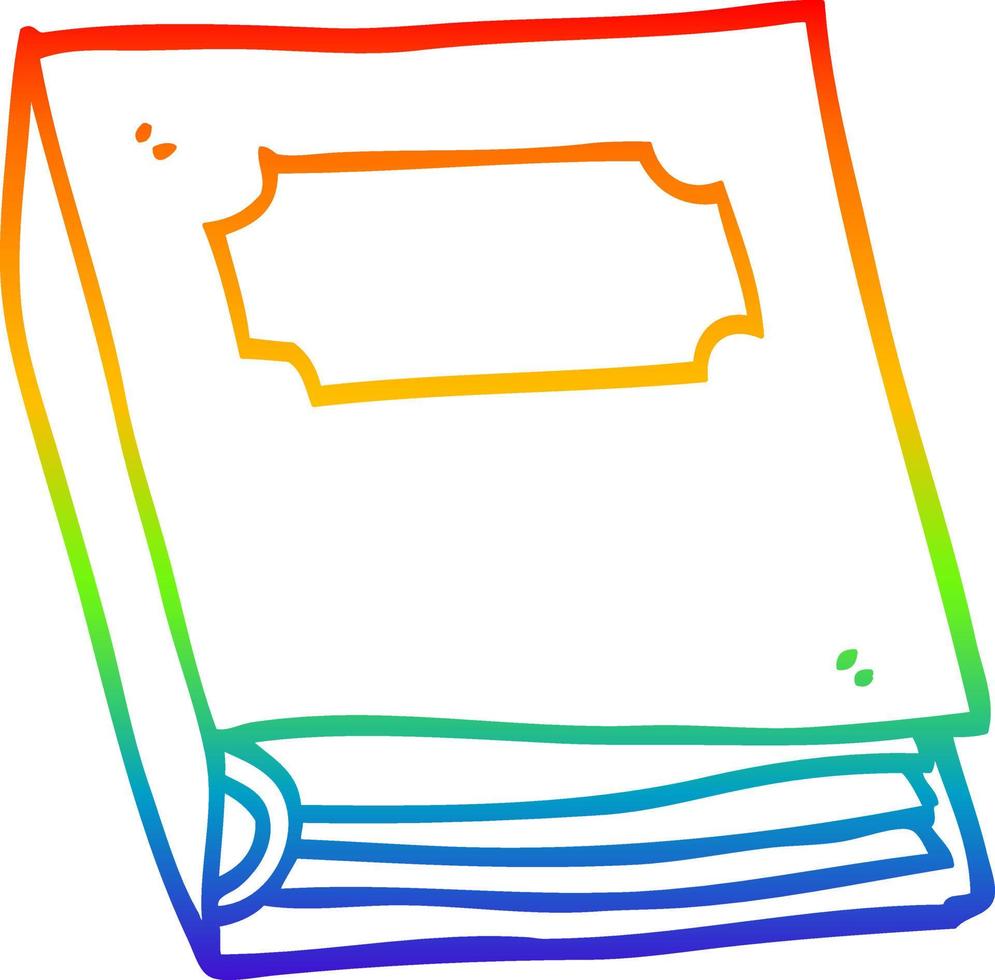 rainbow gradient line drawing cartoon closed book vector