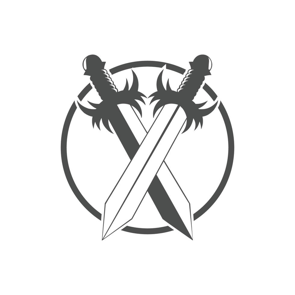 Sword weapon vector logo template illustration design