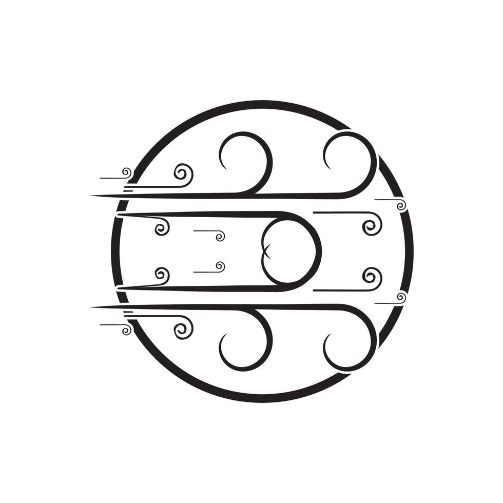 Wind vector icon design illustration template