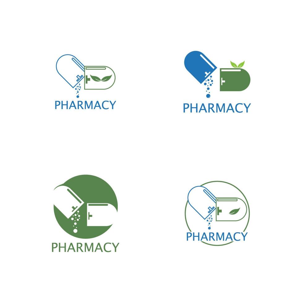 icono de farmacia , símbolo de farmacia a base de hierbas , plantilla de diseño de ilustración vectorial de mortero y mortero vector