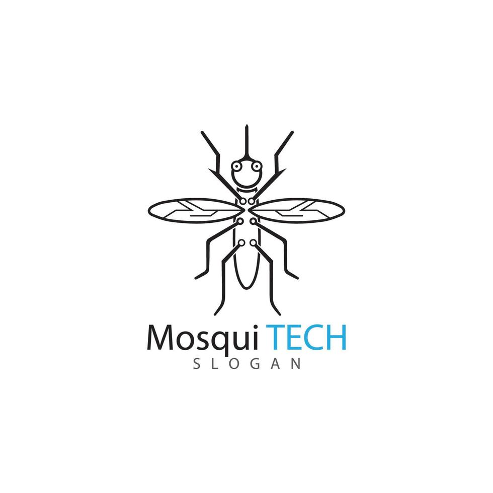 Mosquito insect animal logo vector illustration template