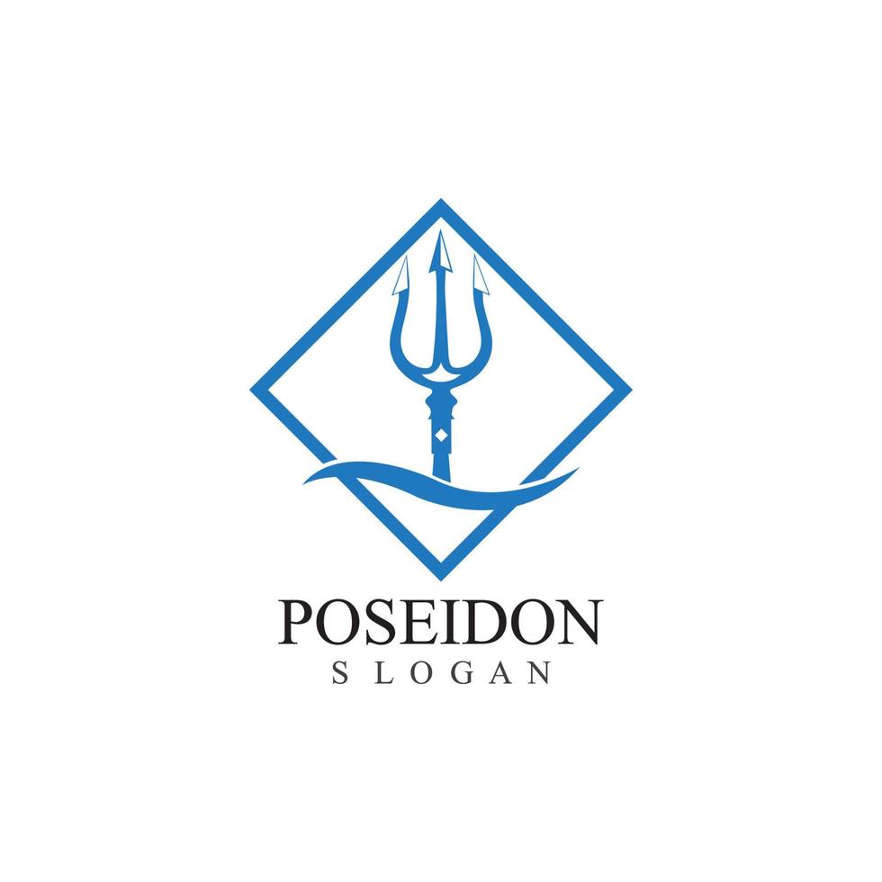 Trident design vector and poseidon icon illustration template