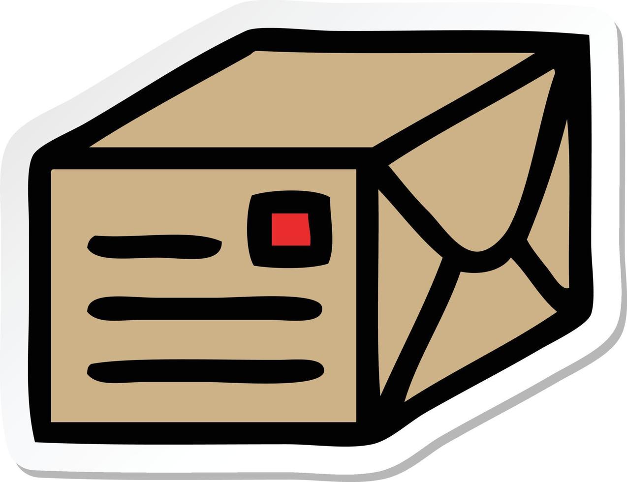 sticker of a cute cartoon paper parcel vector