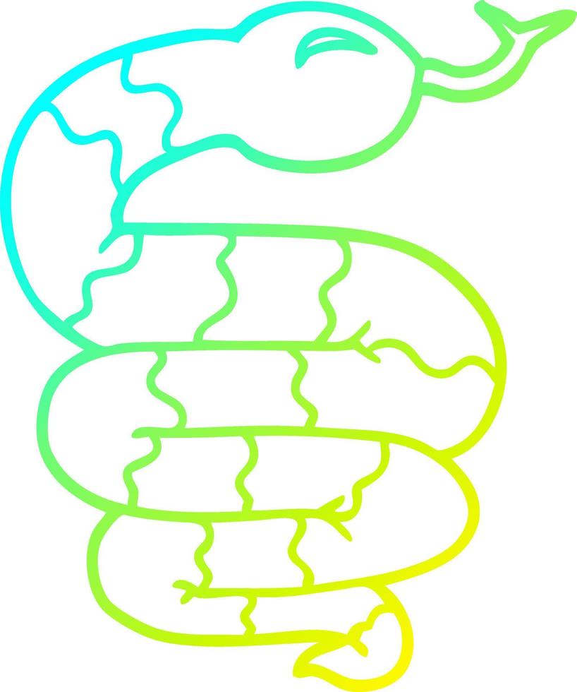 cold gradient line drawing cartoon snake vector