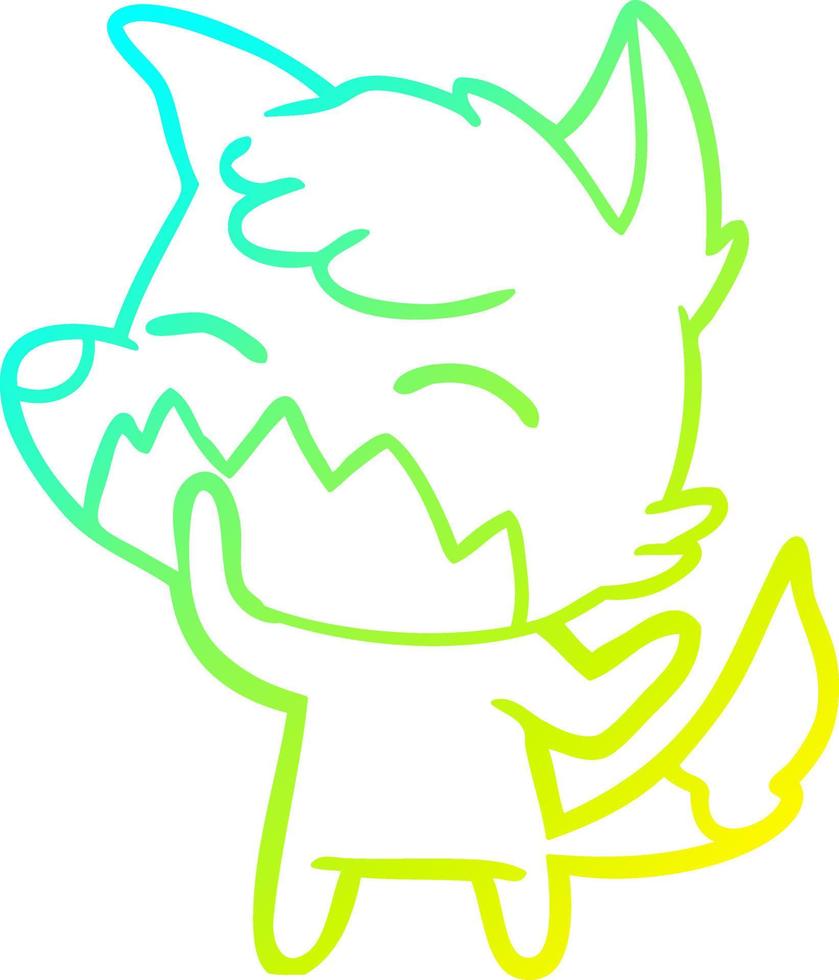 cold gradient line drawing cartoon fox vector