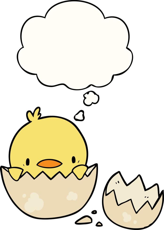 cartoon chick and thought bubble vector