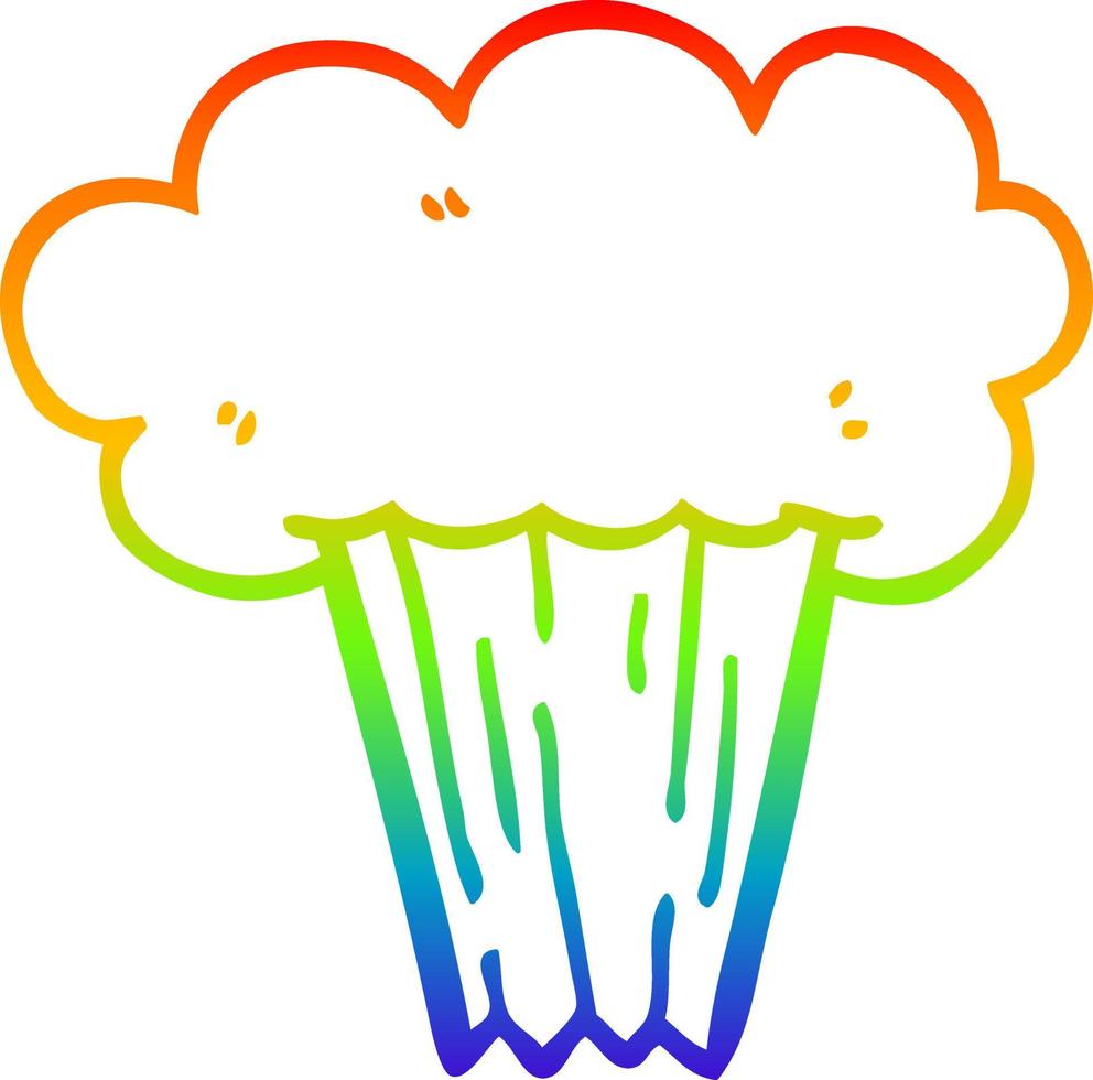 rainbow gradient line drawing cartoon explosion vector