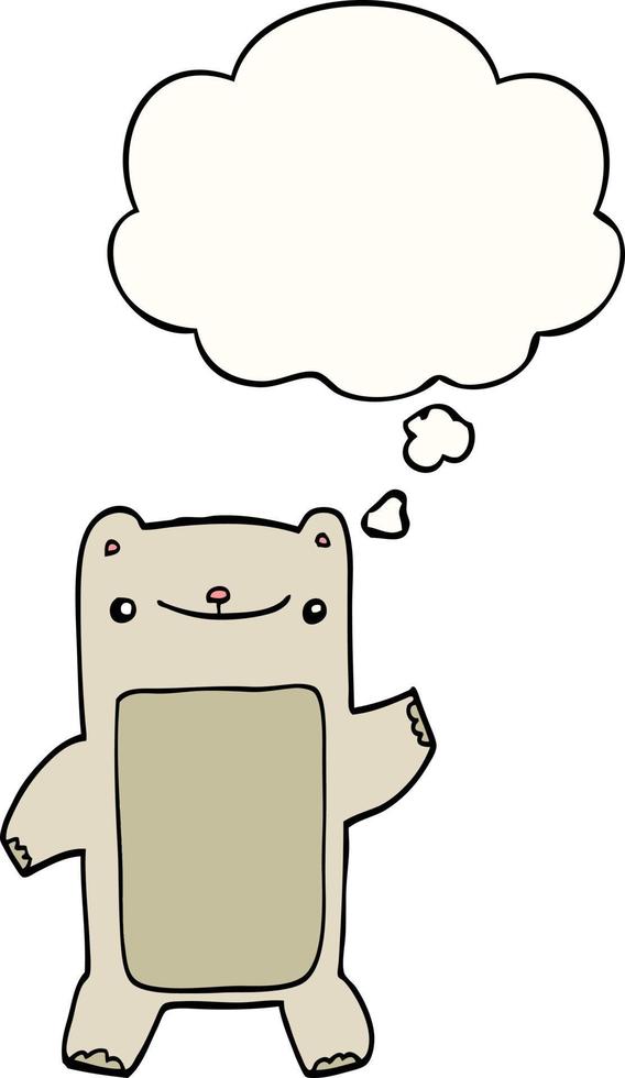 cartoon teddy bear and thought bubble vector