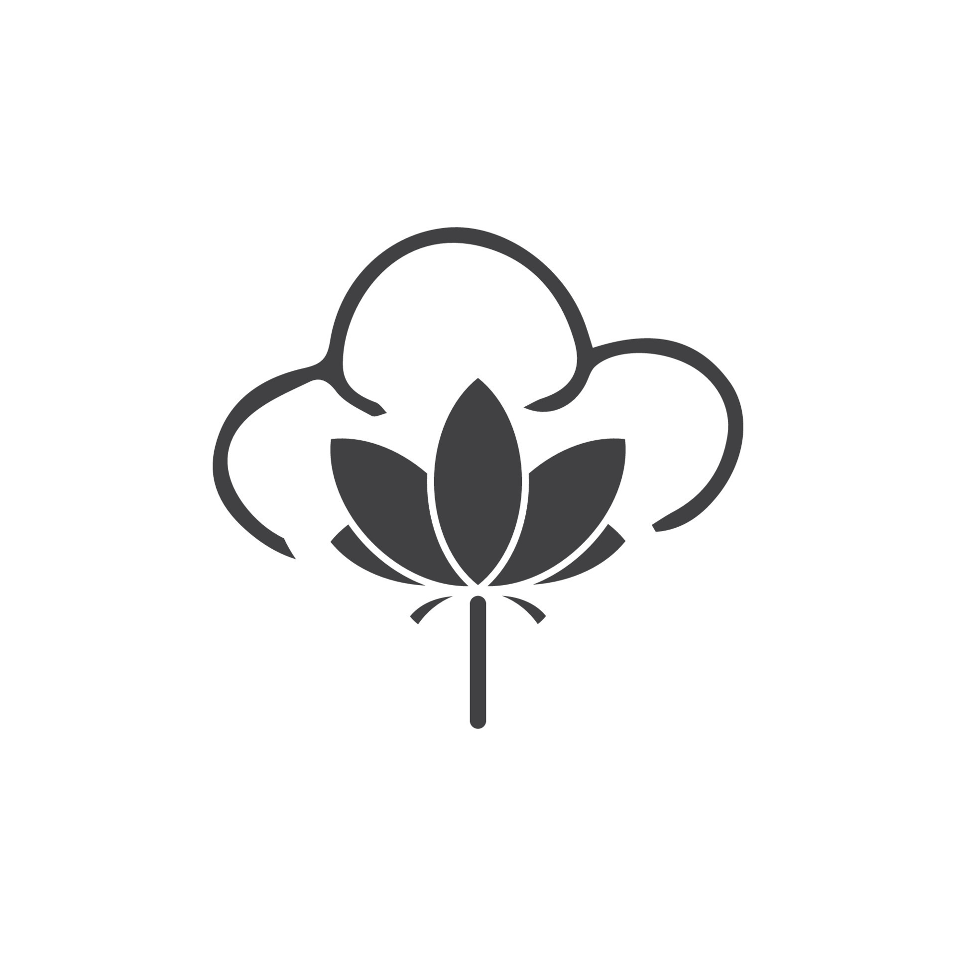 Beauty Cotton flower vector , Simple icon Cotton flower template symbol ...