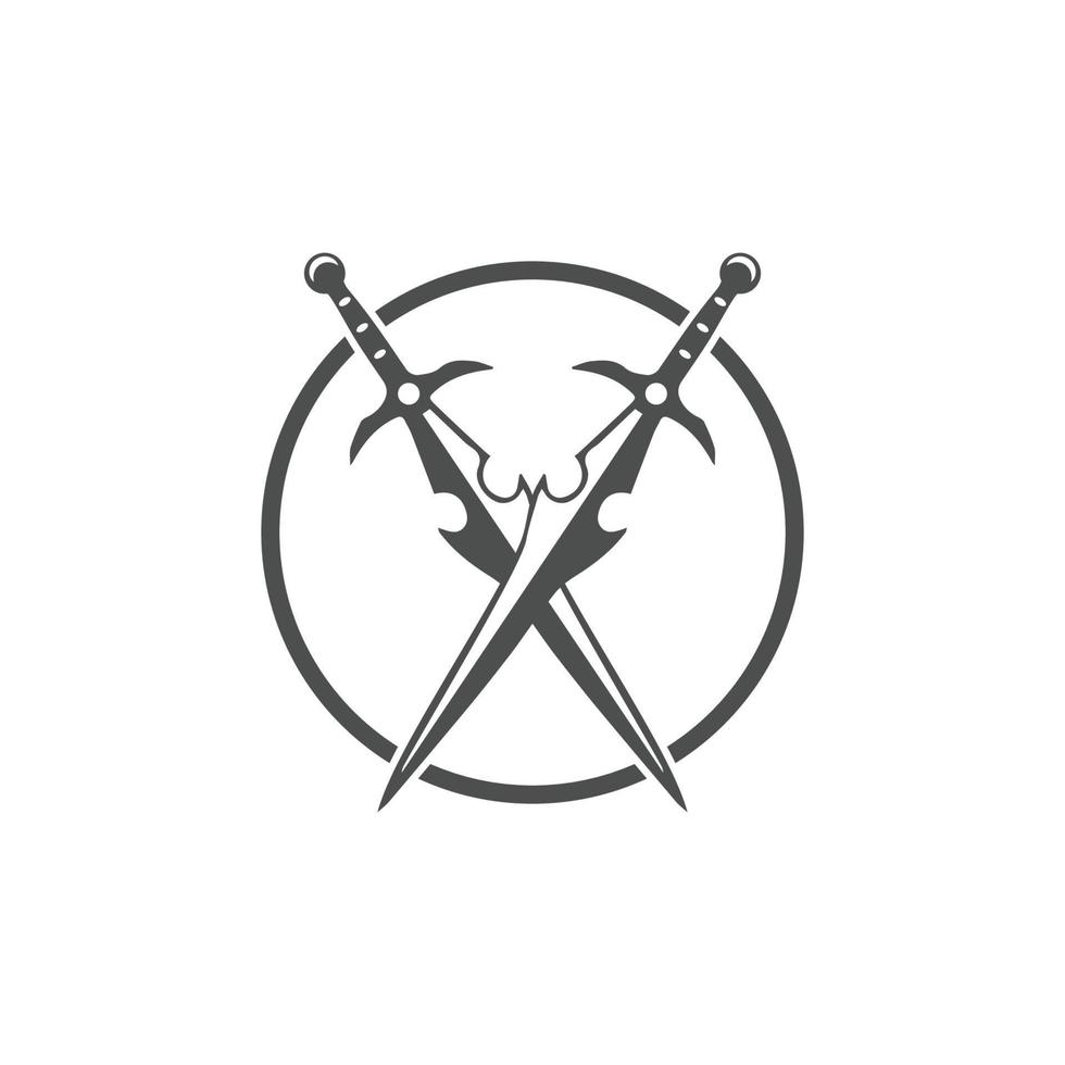 Sword weapon vector logo template illustration design