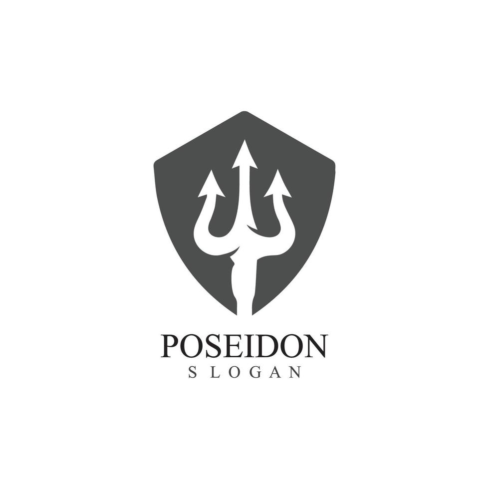 Trident design vector and poseidon icon illustration template