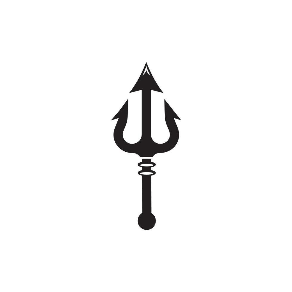 Trident design vector and poseidon icon illustration template