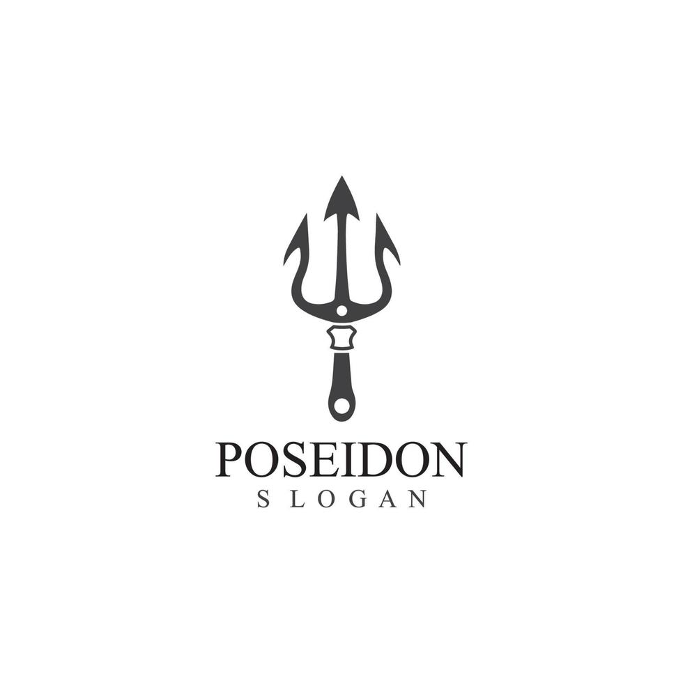 Trident design vector and poseidon icon illustration template