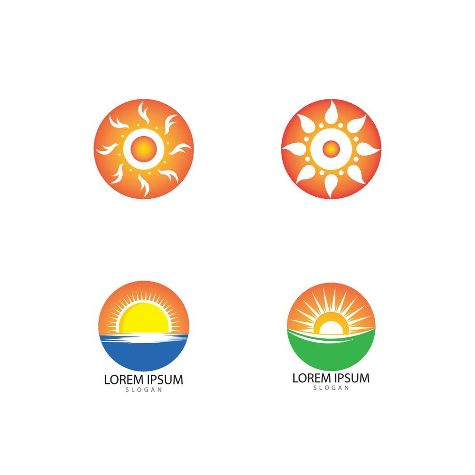 diseño de plantilla de logotipo de icono de ilustración de vector de sol