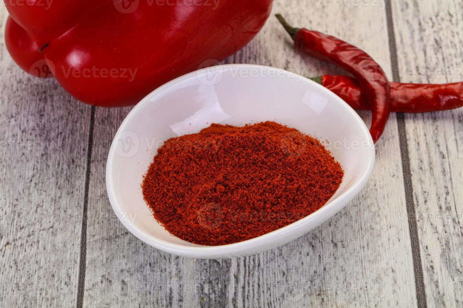 Paprika powder in the bowl photo