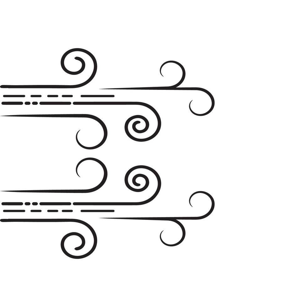 plantilla de ilustración de diseño de icono de vector de viento