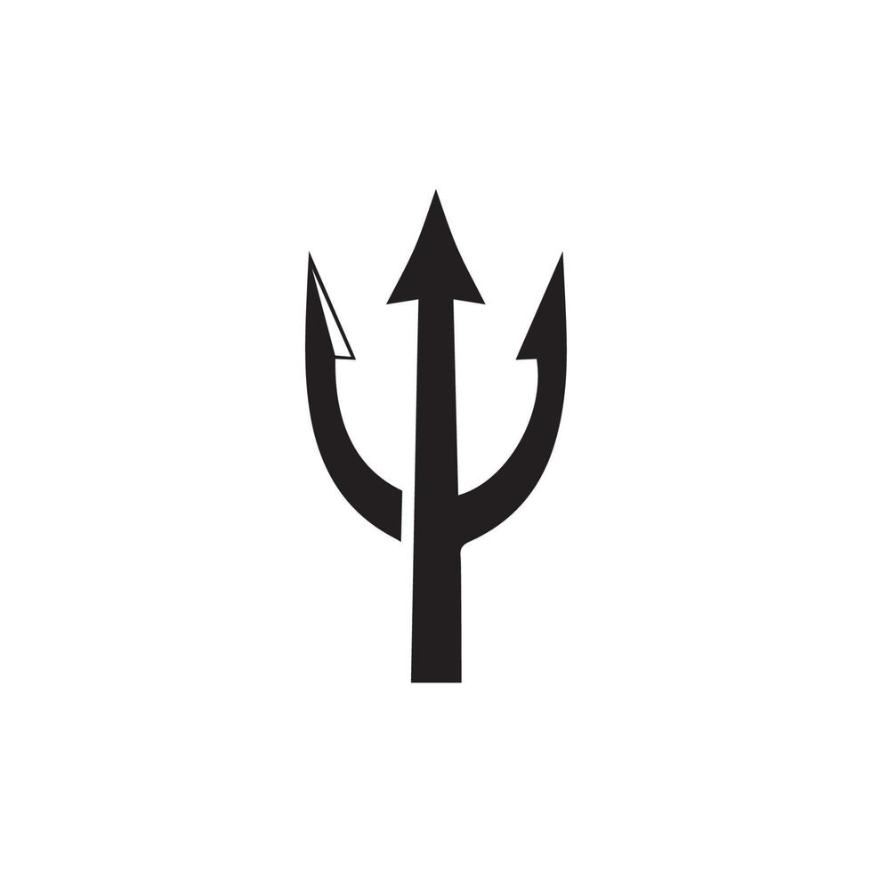 vector de diseño de tridente y plantilla de ilustración de icono de poseidón