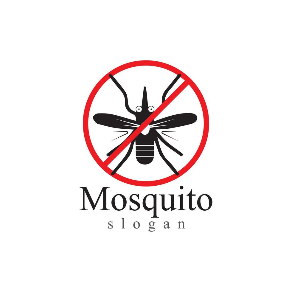 mosquito insecto animal logo vector ilustración plantilla