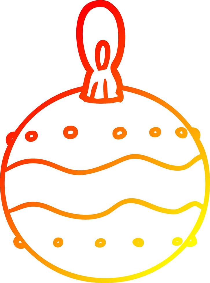 warm gradient line drawing christmas bauble decoration vector